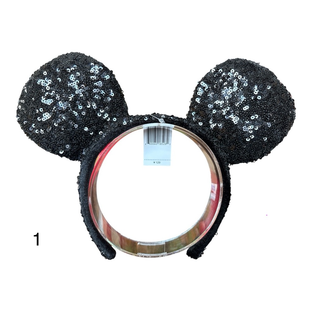 Disney Mickey Mouse Black Sequin Classic Ears Headband NWT 1